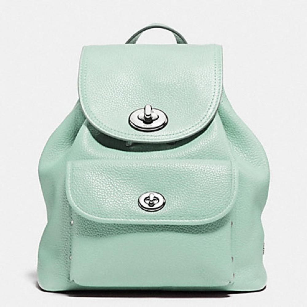 COACH turnlock mint rucksack